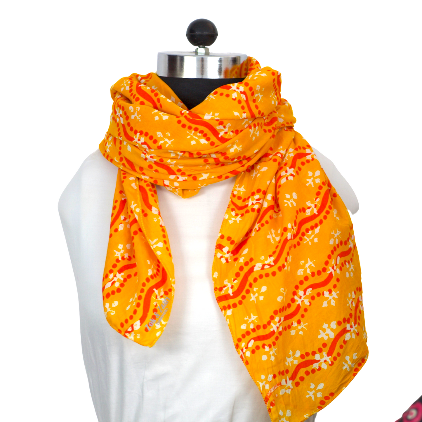 Orange base, dark orange and white circles