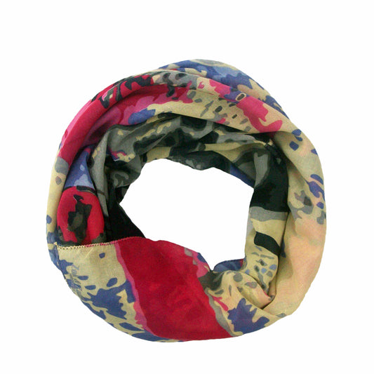 Grey, pink, grey modern art print