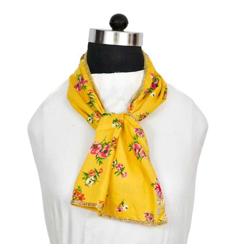 Yellow base white and orange flowers